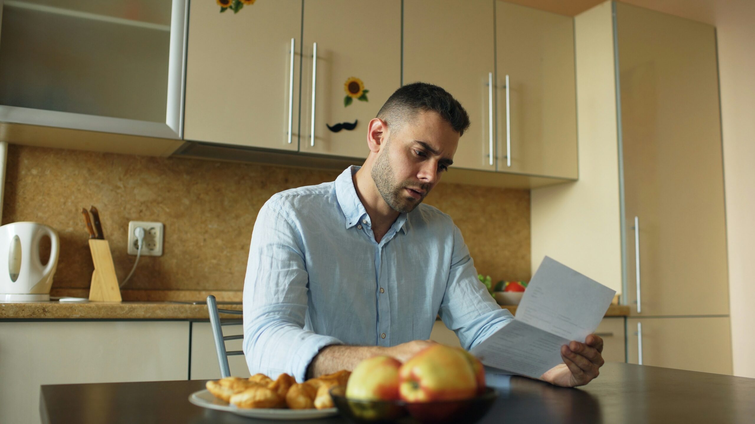 Person worried about bills